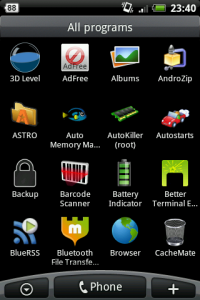 Программы для Android на HTC Hero.
